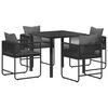 vidaXL Conjunto de Jantar para Jardim 5 unid. Preto e Anthracite
