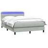 vidaXL Cama box spring c/ colch&atilde;o e LED 160x220 cm veludo cinzento-claro