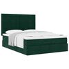 vidaXL Estrutura cama otomana colch&otilde;es 140x200 cm veludo verde escuro
