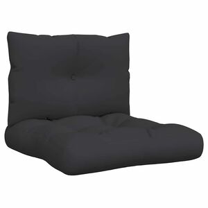 vidaXL Almofad&otilde;es de paletes 2 pcs tecido preto