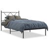 vidaXL Estrutura de cama com cabeceira 90x190 cm metal preto