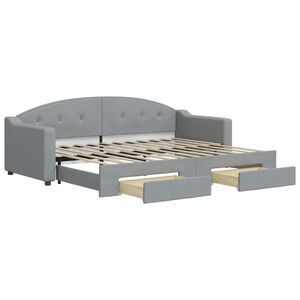 vidaXL Sof&aacute;-cama c/ gavet&atilde;o e gavetas 80x200 cm tecido cinzento-claro