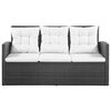 vidaXL 5 pcs conjunto lounge de jardim c/ almofadões vime PE preto