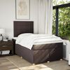vidaXL Cama boxspring com colch&atilde;o 120x190 cm tecido castanho-escuro