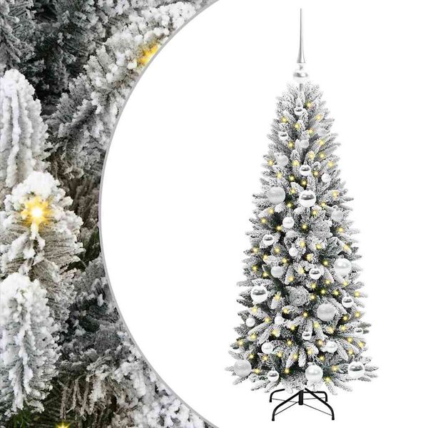 vidaXL Árvore de Natal Artificial com 150 LEDs Branco 53 x 53 x 120 cm