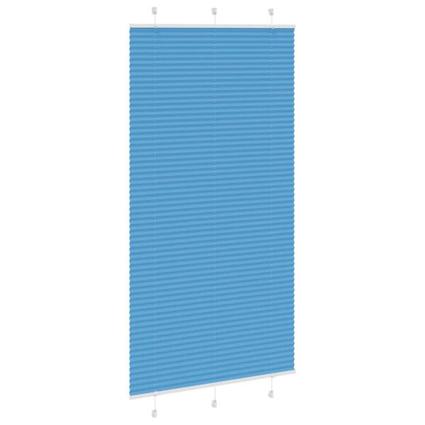 vidaXL Azul Plissada Cega 110x200 cm Largura Tecido 109,4cm Poli&eacute;ster