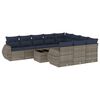 vidaXL Conjunto de sof&aacute; de jardim com 11 pe&ccedil;as e almofadas em rattan sint&eacute;tico cinza