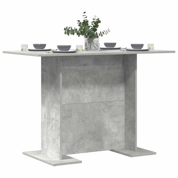 vidaXL Mesa de jantar 110x60x75 cm derivados madeira cinzento cimento