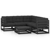 vidaXL 6 pcs conjunto lounge de jardim c/ almofad&otilde;es pinho maci&ccedil;o