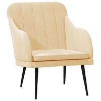 vidaXL Cadeira com apoio de braços 63x76x80 cm veludo cor creme