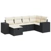 vidaXL 6 pcs conjunto sof&aacute;s de jardim c/ almofad&otilde;es vime PE preto