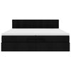 63 / 5,000vidaXL Estrutura de cama otomana com colchões tecido preto
