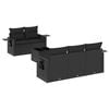 vidaXL 6 pcs conjunto sof&aacute;s de jardim c/ almofad&otilde;es vime PE preto