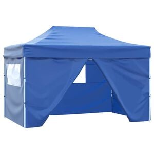 vidaXL Tenda pop-up dobr&aacute;vel com 4 paredes laterais 3x4,5 m azul