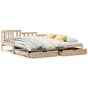 vidaXL Sof&aacute;-cama com gavet&atilde;o e gavetas sem colch&atilde;o 90x190 cm
