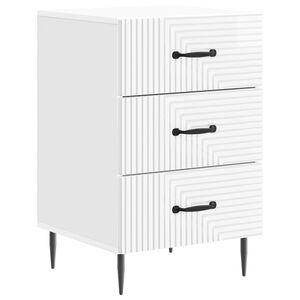 vidaXL Arm&aacute;rio de Cabeceira Branco Brilhante 43 x 41 x 66,5 cm