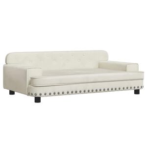 vidaXL Sof&aacute; infantil 90x53x30 cm veludo cor creme