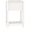 vidaXL Vaso/floreira com prateleira 54x34,5x81 cm pinho maci&ccedil;o branco