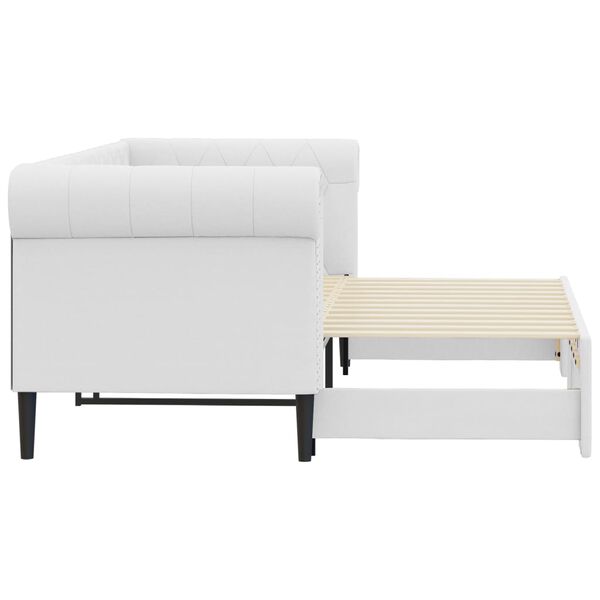 vidaXL Sof&aacute;-cama com gavet&atilde;o 90x200 cm couro artificial branco