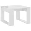 vidaXL Mesa de apoio 50x50x35 cm contraplacado branco brilhante