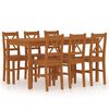 vidaXL 7 pcs conjunto de jantar em madeira de pinho castanho mel