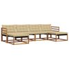 vidaXL Conjunto de Sof&aacute;s para Exterior 6 unid. Natural e Bege