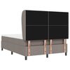 vidaXL Cama Box com colch&atilde;o Cinzento-acastanhado 160 x 200 cm tecido