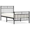 vidaXL Estrutura de cama com cabeceira e p&eacute;s 90x200 cm metal preto