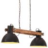 vidaXL Candeeiro suspenso industrial 25 W 109 cm E27 preto