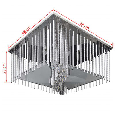 Lâmpada do teto quadrada de cristal com tiras de alumínio