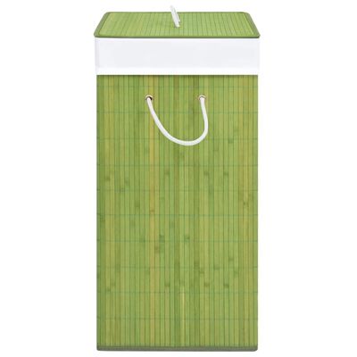 vidaXL Cesto para roupa suja c/ secção única 83 L bambu verde
