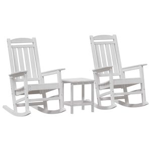 vidaXL Cadeira de baloi&ccedil;o 3 pcs Branco Polietileno