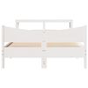 vidaXL Estrutura cama c/ cabeceira 140x190 cm pinho maci&ccedil;o branco