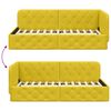 vidaXL Estrutura de Cama de Canto Amarelo 90 x 190 cm Veludo