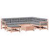 vidaXL 8 pcs conj. lounge jardim c/ almofadões madeira douglas maciça