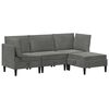 vidaXL Conjunto de M&oacute;veis para Sala de Estar 4 pcs Cinzento-Escuro