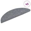 vidaXL Tapetes de escada autoadesivos 5 pe&ccedil;as 56x17x3 cm cinza claro semicircular