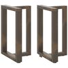 vidaXL P&eacute;s de mesa de jantar em forma de T, 2 pe&ccedil;as, preto, 50x35x(72-73) cm, a&ccedil;o