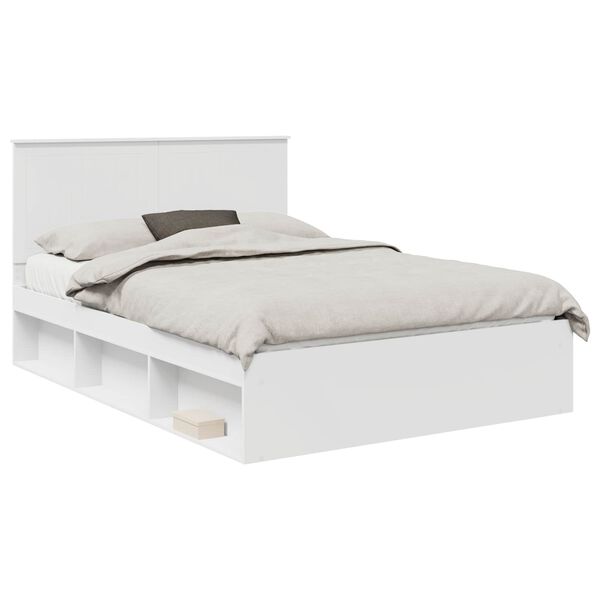 vidaXL Estrutura da Cama com cabeceira Branco 135 x 190 cm