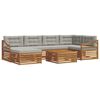 vidaXL Conjunto de Sof&aacute;s para Exterior 7 pcs Cinza Natural e Claro