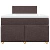 vidaXL Cama boxspring com colch&atilde;o 120x190 cm tecido castanho-escuro