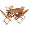 vidaXL Conjunto de Jantar para Exterior 7 unid. Castanho