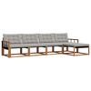 vidaXL Conjunto de Sof&aacute;s para Exterior 5 pcs Cinza Natural e Claro