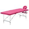 vidaXL Mesa de massagens dobrável 4 zonas alumínio rosa