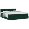 vidaXL Estrutura de cama otomana com colch&atilde;o 160x200 cm verde escuro