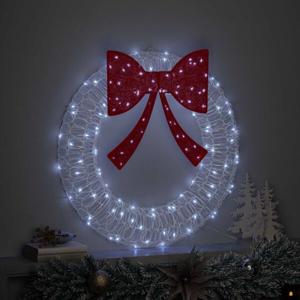 vidaXL Guirlanda com 60 LEDs Branco frio 76 x 8.5 x 76 cm Acr&iacute;lo