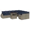 vidaXL Conjunto de sof&aacute; de jardim com 10 pe&ccedil;as e almofadas em rattan sint&eacute;tico cinza