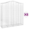 vidaXL Cestos gabi&atilde;o arqueados 8pcs 200x50x200/220cm ferro galvanizado