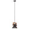 vidaXL Candeeiro suspenso industrial redondo 25 W 19 cm E27 preto