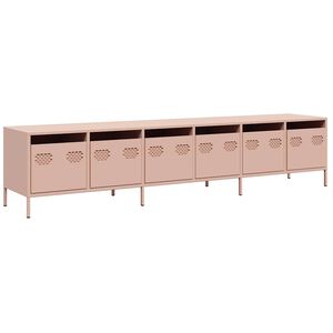 vidaXL M&oacute;vel de TV 202x39x43,5 cm a&ccedil;o laminado a frio rosa